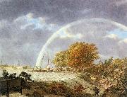 Autumn Landscape with Rainbow